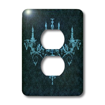Plaque double prise couvercle de sortie à deux prises lustre bleu - 3