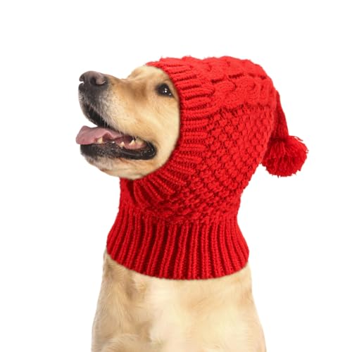 Vehomy Knitted Santa Hat for Dogs