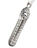 Sterling Silver Tube Core Mosque Top Zamzam Water Ayatul-kursi Vial Islamic Pendant for Muslim...