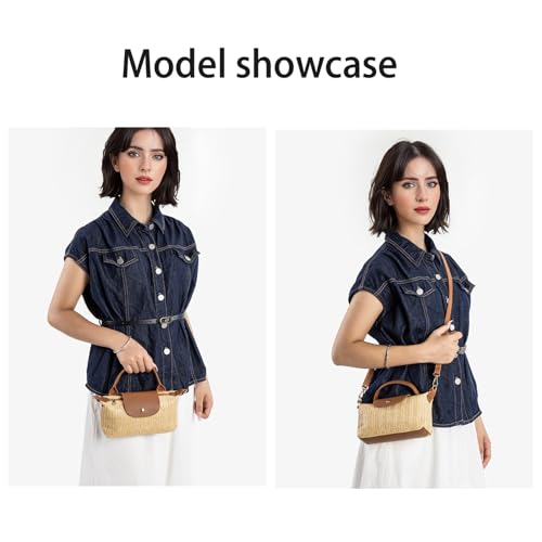 Bolsos bandolera tejidos de paja para mujer – pequeños bolsos estilo bohemio y chic, con correa ajustable miniatura 2