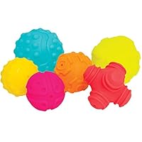 Playgro Textured Sensory Balls Baby Toy, Multicoloured, 6 Count