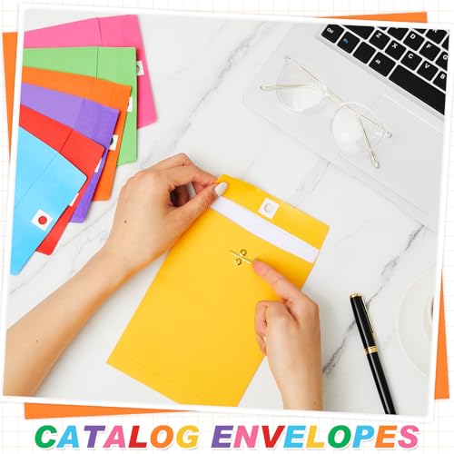 Geyee 200 envelopes de manilla com fecho de 12,7 x 17,8 cm, fecho de goma de 12,7 kg, envelopes de p