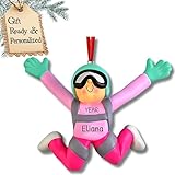 Personalized Skydiving Ornament 2025 for Girls, Women, or First-Time Jumpers – Custom Parachute Ornament Keepsake for Adventure Lovers, Cake Toppers, Indoor Skydiving & Tree Decor