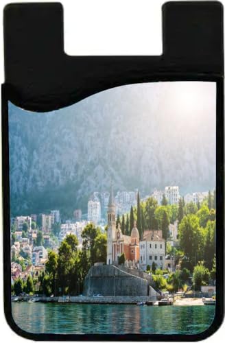 Island Gifting Neoprene Stick-on ID Card Holder for iPhone/Galaxy/Google Android Cases Featuring Image of Montenegro City View
