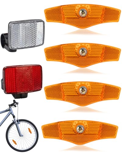 TPZORJX 6 Stück Speichenreflektoren Fahrrad,Speichen Reflektoren und Licht Clip Set,Fahrradsicherheit Zubehör,Katzenaugen Kinde Fahrrad Reflektoren Vorne Hinten,für RennräDer Mountainbikes E-Bikes