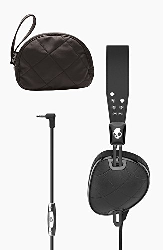 Skullcandy S5Avgm-400 Knockout Women's On-Ear Headphones With Mic & Remote, Geo Quilted Black/Chrome #TOP6
