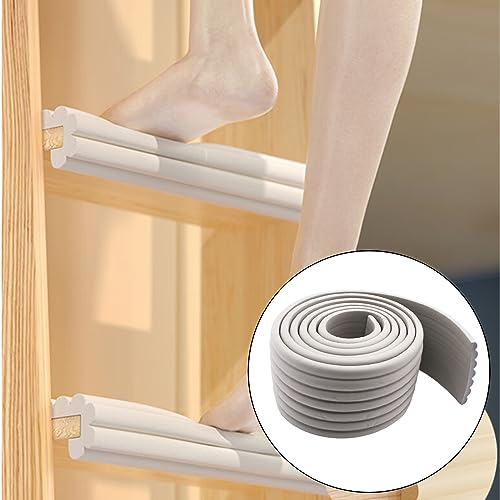 Image of Bunk Bed Ladder Pads, PVC Soft Corner Protectors, 6.56 ft Edge Protector Adjustable Ladder Pads with Strong Adhesive Corner Protectors for Stair Steps Foot Comfort (Gray 78.7inches)