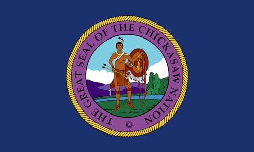 Drapeau Chickasaw Nation 1.35m² grand format pour mât horizontal sans s'effilocher - 2