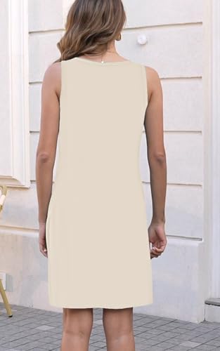 Image of Disamer Womens Summer Dress 2026 Casual Button Down V Neck Sleeveless Boho Floral Beach Sundresses Vacation A-Line Dresses
