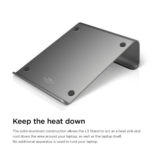 Elago L3 Stand [Dark Grey] - [Premium Aluminum][Prevents Bad Posture][Natural Heat Sink] - For Laptop Computers #TOP2