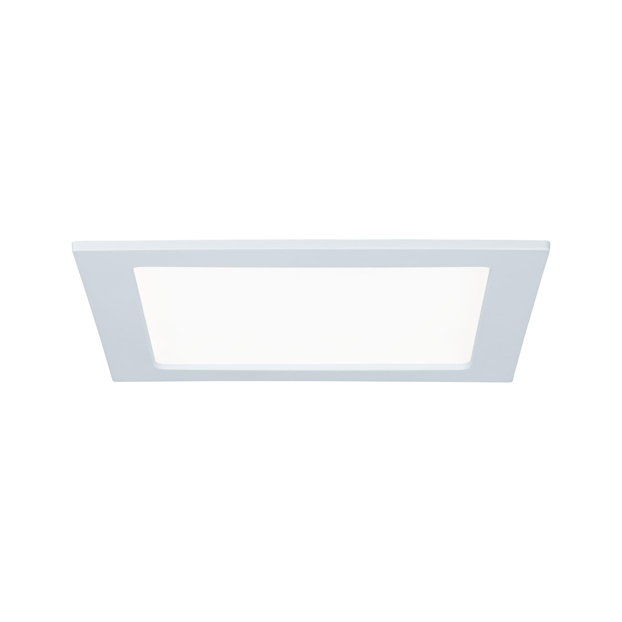 Paulmann 92066 Panel empotrable LED, plafón cuadrado 18 W luz 4000 K blanco neutro, panel LED blanco IP44 resistente a salpicaduras de agua, con fuente de luz incluida