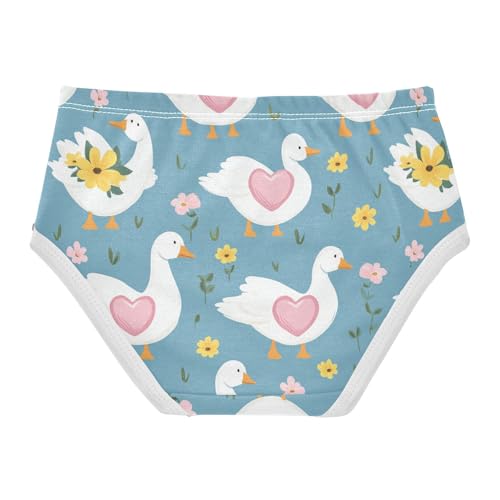Wusikd White Geese Girls' Underwear Cotton Pink Hearts Girls Briefs Soft Toddler Underwear 2T2