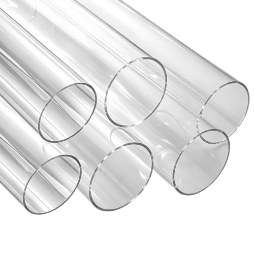 Image of LANIAKEA 6PCS Clear PVC Pipe 2-1 /2 inch x 13 inch Long, Round DIY Plastic Tubing, Rigid Storage Tube for Woodworking Tool, Dust Collection System