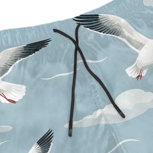 Men's Swim Trunks Size S Laughing Gull with Mesh Lining Soft Breathable Quick Dry Beach Shorts Grayish Blue4