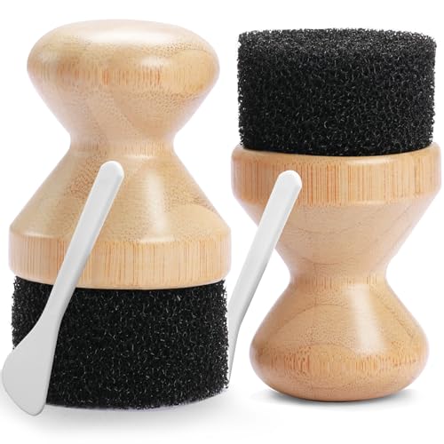2 aplicadores de aceite mineral para tabla de cortar madera, aplicador de acondicionador de bloque de carnicero de madera, aplicador de cera seguro para alimentos para tabla de cortar, aplicador de
