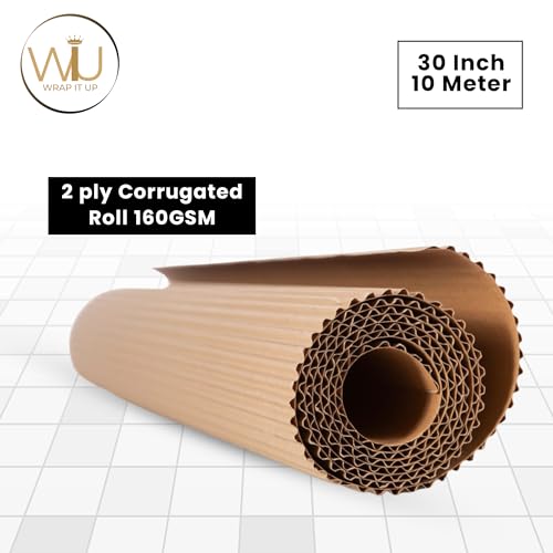 Image of WRAP IT UP Brown Corrugated Roll, 2 Ply, 160 /120 GSM, for Packaging (30 Inch * 10 Meter)
