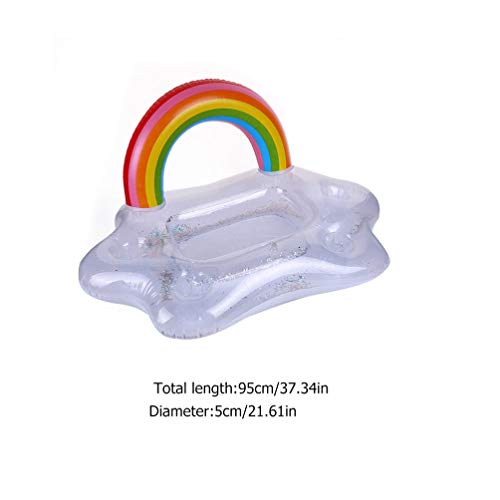 BESPORTBLE Suporte de copo inflável para piscina com arco-íris e nuvens de brinquedo de banho infant