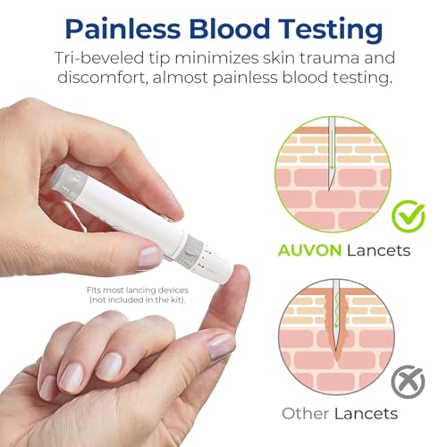 image for AUVON Blood Glucose Test Strips & Diabetic Lancets Kit, 100 Test Strip