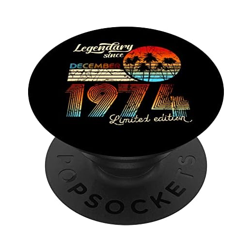 50. Legendario De Cumpleaños Desde Diciembre De 1974 Regalo. PopSockets PopGrip Intercambiable