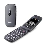 Panasonic KX-TU446EXG Telefono Cellulare Facilitato, Compatibile con Apparecchi Acustici, Ottimale per Anziani, Pulsanti Grandi Retroilluminati, Ampio Display, 600 Ore di Autonomia, Grigio