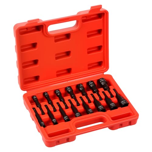 15 Pcs Professional Magnetic Nut Driver Set Compact High Strength Impact Drill Nut Driver for DIY Projects Automobile Repair...(blue)