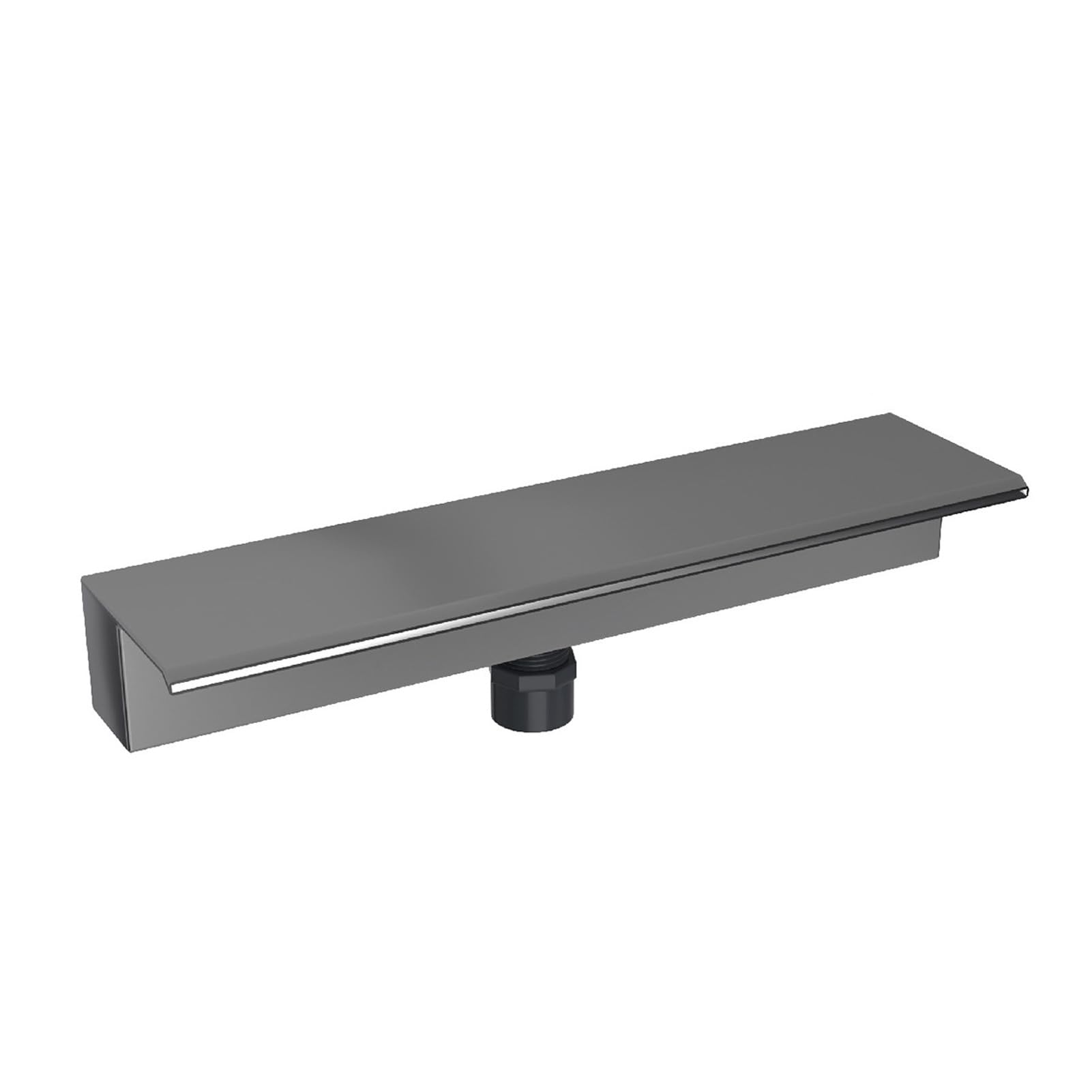 Eujgoov Aliviadero de Salida de Cascada de Acero Inoxidable 304 con Elegante Acabado Pulido para Patio, Jardín, Villa, Piscina (400MM)