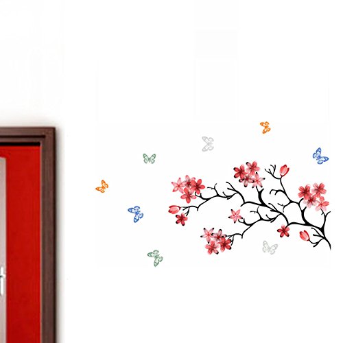 Decals Design Flower Branch with Butterflies Wall Sticker (PVC Vinyl, 50 cm x 70 cm), Multicolour (B019T1BZ04) Amazon Price History, Amazon Price Tracker
