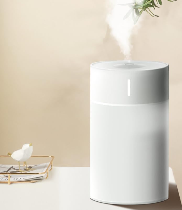 Mini humidificador portátil, fuente de alimentación USB, perfecto para dormitorio, oficina y coche (8.8 fl oz, blanco)