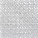 Shanko SKPC234-wh-24x24-N-6 Chain Mail Stamped Metal Nail-up Tin Ceiling Tile (24 sq. ft), White, Pack of 6