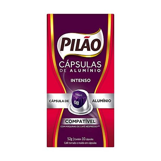 Café Pilão Intenso Lungo 08, caixa com 10 Cápsulas de alumínio