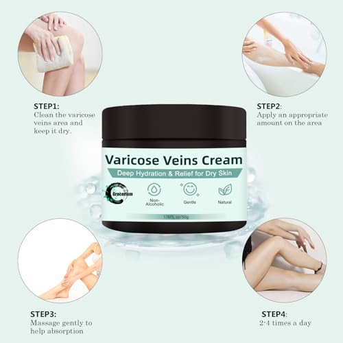 Miniatura 3 de Grocerism Tratamiento Para Venas Varicosas 50g, Crema Adecuada Para Arañas Vasculares, Alivio Rápido Para Piernas Cansadas Y Pesadas