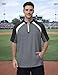 Men’s Baseball Cage Jacket Short Sleeve Windproof & Water-Resistant Baseball Pullover for Batting Practice Coaches Jacket Grey