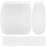 8 Pieces Lint Traps for Washing Machine Hose Nylon Mesh Lint Traps with 8 Pcs Tie Strap, Laundry Washer Drain Lint Catcher Discharge Hoses Filter Fits All Washing Machines