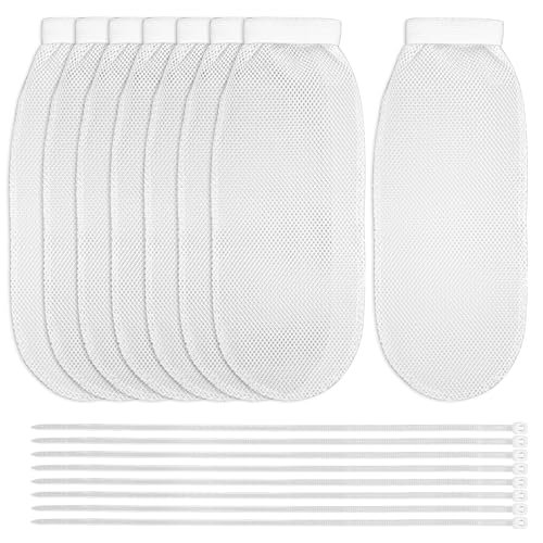8 Pieces Lint Traps for Washing Machine Hose Nylon Mesh Lint Traps with 8 Pcs Tie Strap, Laundry Washer Drain Lint Catcher Discharge Hoses Filter Fits All...
