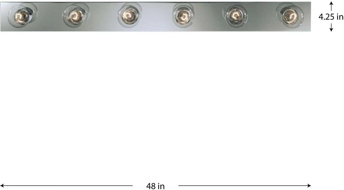 Progress Lighting P3117-15 Basic Broadway Lighting Strips That Use Fewer Lamps on 7-1/2 Inch Centers and UL Listed For Ceiling Mounting with 25 Watt Lamps, Polished Chrome