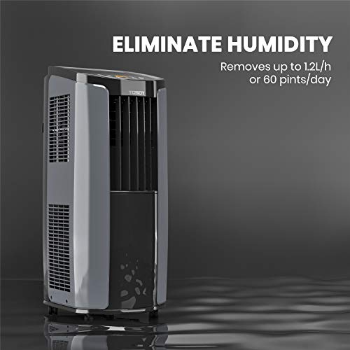 TOSOT 10,000 BTU Portable Air Conditioner Remote Control, Built-in Dehumidifier, Fan Cool Rooms Up to 400 Square Feet, Grey - Thumbnail 3