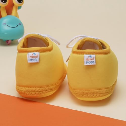 Image of Neska Moda 6 To 12 Months Baby Boys & Baby Girls Cute Soft Cotton Pre-Walker Lace Booties-BT4713