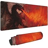 Elightvap ゲーミングマウスパッド ラージ、ドラゴン拡張マウスパッド ノンスリップラバーデスクトップマット縫いエッジ、デスクトップ装飾アクセサリー、自宅、オフィスに最適 35.5インチ x 15.7インチ