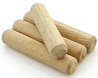 BLOOMAX Wooden Dowel Pin 10mm x 40mm Made Of Hardwood Modular Furniture Connector Fastener Spiral Grooved Fluted Non-Threaded Kiln Dried Cylindrical Shape (Thick -10mm/1cm X L-40mm/4cm, 50 Pcs)