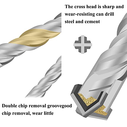 17Pcs Rotary Hammer Sds Plus Drill Bits & Chisel Set, Sds Plus Concrete Masonry Drill Bit Set With Storage Carrying Case #TOP4