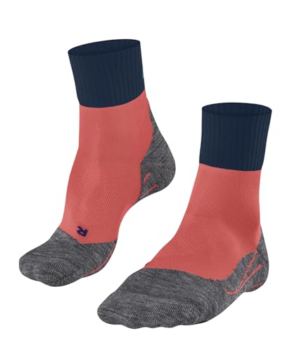 FALKE Damen Wandersocken TK2 Explore Cool Short W Sso Lyocell Funktionsmaterial antiblasen dick 1 Paar, Orange Coral 8017, 37-38