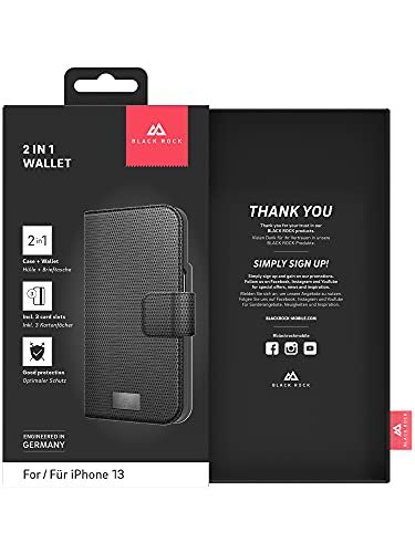 Black Rock 360 Grad Klapphülle für Apple iPhone 13 mit Wallet-Funktion