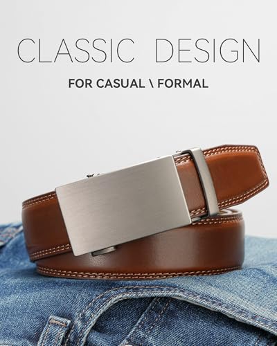 Image of MILORDE Men's Leather Ratchet Belt - 35mm - Customizable Fit
