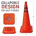 CARTMAN 4 Pack 28 Inch Collapsible Traffic Cones with LED Light, Multi Purpose Pop up Reflective Safety Cones, Pack of 4, Battery Included