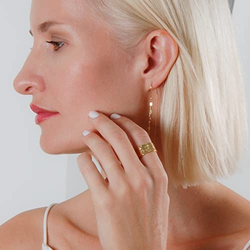 Gold Plated Rings For Women - Chunky Rings For Women, Chunky Gold Ring, Gold Stacking Rings, Gold Thumb Rings For Women, Thick Band Stackable Rings For Women, Chunky Gold Rings For Women, Size 6 #TOP7