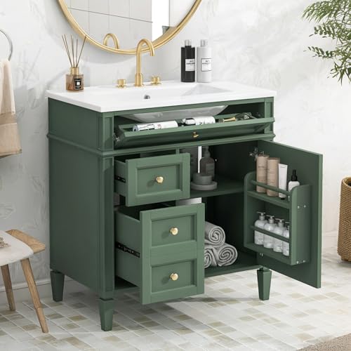 Marzzi 30"" Bathroom Vanity with Sink, Modern Single Sink Bathroom