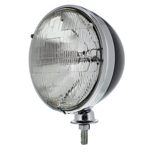 Pair Dietz 7" Black Head Light Sealed Beam Headlight Assembly