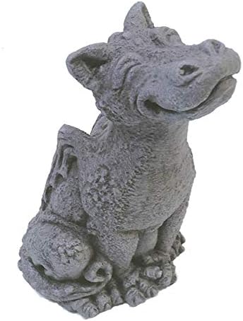 Little Darling Dragon Baby 'Rexy' - Solid Cast Stone Garden Statue - a Great Home or Garden Idea - Durable, Lifelike Sculpture - Fun Exterior and Interior Art
