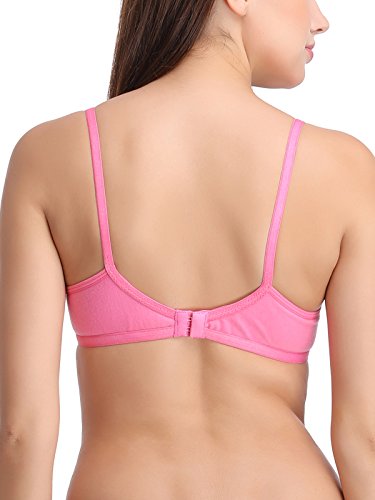 Image of Clovia Women's Cotton Rich Solid Non-Padded Full Cup Wire Free T-Shirt Bra - Light Pink