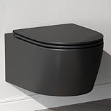 AM.PM X-Joy S – Hänge WC, Wand WC spülrandlos, Toiletten Keramik mit Absenkautomatik, Hänge Toilette FlashClean, Toilettenschüssel, Weiß, 50 cm lang